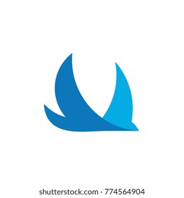 Bird logo template. Icon of flying. Freedom and wisely.