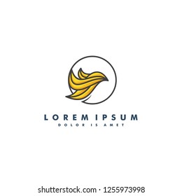Bird logo template line art vector illustration