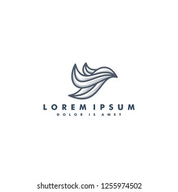 Bird logo template line art vector illustration