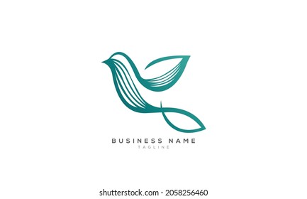  Bird logo template with line art style. Creative abstract bird logo collection.