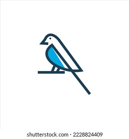 Bird logo template with line art style. Creative abstract vector logo