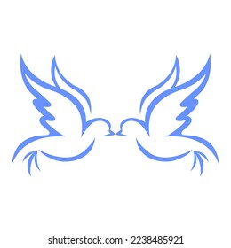 Bird logo template with line art style. Creative abstract bird logo collection.EPS 10