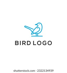 Bird logo template with line art style	