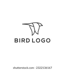 Bird logo template with line art style	