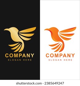 Vogel Logo Vorlage mit Linie Art Stil. Kreative abstrakte Kollektion von Vogel-Logo, Vogel-Logo in voller Farbe.