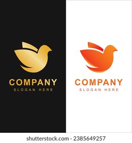 Plantilla de logotipo de pájaro con estilo de arte de línea. Colección creativa del logotipo de aves abstractas, logotipo de aves a todo color.