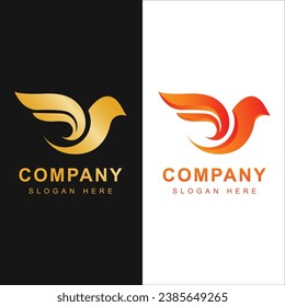 Vogel Logo Vorlage mit Linie Art Stil. Kreative abstrakte Kollektion von Vogel-Logo, Vogel-Logo in voller Farbe.