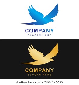 Bird logo template with line art style. Creative abstract bird logo collection, bird logo full color.