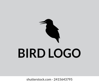 Bird logo template with line art style. Creative abstract bird logo.