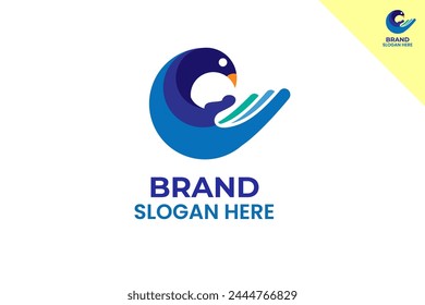 Bird logo template vector design. Modern and minimal logotype. Animal logo design illustration. Fit for brand, company, merch, icon, label, business. Vector eps 10.