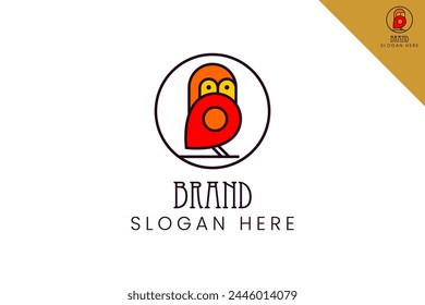 Bird logo template vector design. Modern and minimal logotype. Animal logo design illustration. Fit for brand, company, merch, icon, label, business. Vector eps 10.