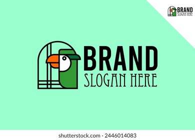 Bird logo template vector design. Modern and minimal logotype. Animal logo design illustration. Fit for brand, company, merch, icon, label, business. Vector eps 10.