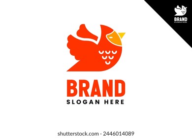 Bird logo template vector design. Modern and minimal logotype. Animal logo design illustration. Fit for brand, company, merch, icon, label, business. Vector eps 10.