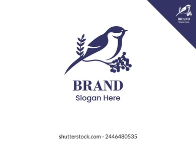 Bird logo template vector design. Modern and minimal logotype. Animal logo design illustration. Fit for brand, company, merch, icon, label, business. Vector eps 10.