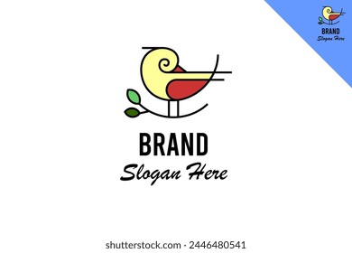 Bird logo template vector design. Modern and minimal logotype. Animal logo design illustration. Fit for brand, company, merch, icon, label, business. Vector eps 10.