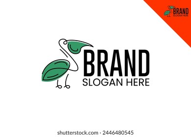 Bird logo template vector design. Modern and minimal logotype. Animal logo design illustration. Fit for brand, company, merch, icon, label, business. Vector eps 10.