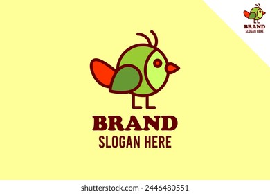 Bird logo template vector design. Modern and minimal logotype. Animal logo design illustration. Fit for brand, company, merch, icon, label, business. Vector eps 10.