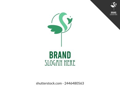 Bird logo template vector design. Modern and minimal logotype. Animal logo design illustration. Fit for brand, company, merch, icon, label, business. Vector eps 10.