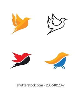 Diseño de conjunto de iconos vectores de la plantilla de logotipo de aves