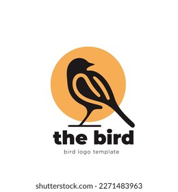 The bird logo template. vector icon illustration. flat design style. Simple Line Logo