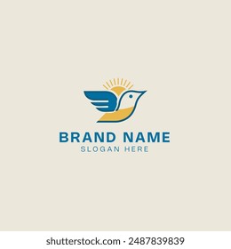 A bird logo template vector icon element isolated with an editable stroke.  bird logo, vector icon, logo template, isolated icon, editable stroke, vector illustration, bird icon, graphic design