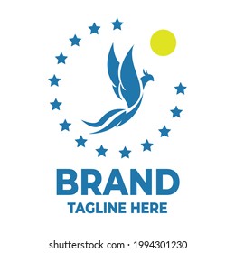Bird Logo Template vector illustration design. Modern minimalist pigeon logo icon vector template on white background