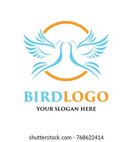 bird logo with text space for your slogan / tagline, vector illustration