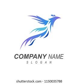 the bird logo that is flying, phoenix symbol, the logo is ready for use