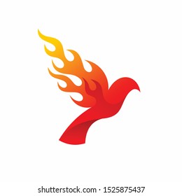 bird logo that formed blazing fire