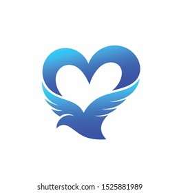 bird logo that formed love concept