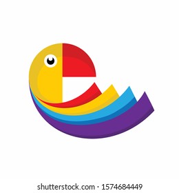 Bird logo that formed sheet of paper
