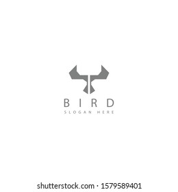 bird logo with two strong wings like a robot that looks masculine makes this design unique, modern, simple.