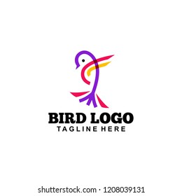 Bird logo vector. Animal logo illustration