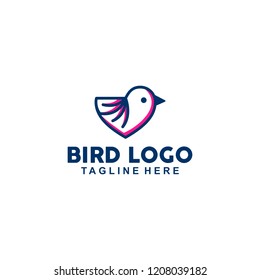Bird logo vector. Animal logo illustration