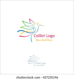 Bird logo. Vector colorful illustration on white background.