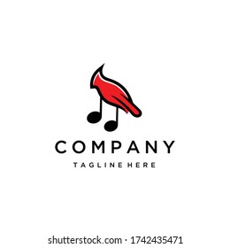 Bird logo vector design. Awesome a bird with music note logo. A bird with music note lineart logotype.