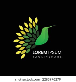 Bird logo vector design with gradient color.