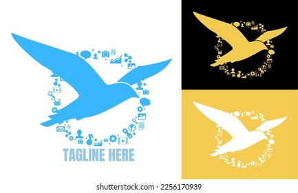 Bird logo vector design illustration, brand identity emblem