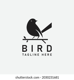 Bird logo vector design template in isolated gray background