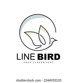 Bird Logo, Vector Hummingbird, Simple Simple line Style Design, Bird Wings Icon Product Brand