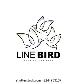 Bird Logo, Vector Hummingbird, Simple Simple line Style Design, Bird Wings Icon Product Brand