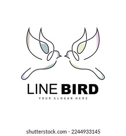 Bird Logo, Vector Hummingbird, Simple Simple line Style Design, Bird Wings Icon Product Brand