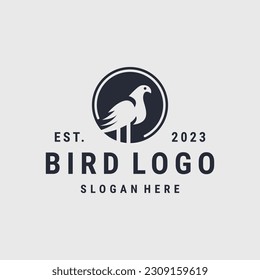 Bird logo vector icon illustration hipster vintage retro .