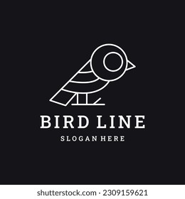 Bird logo vector icon illustration hipster vintage retro .