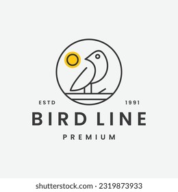 Bird logo vector icon illustration hipster vintage retro .