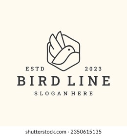 Bird logo vector icon illustration hipster vintage retro