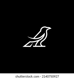 Bird logo vector icon line illustration	