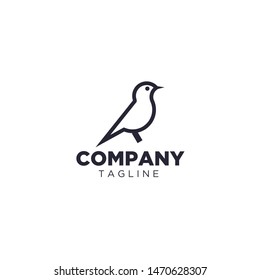 bird logo vector icon template download line art outline