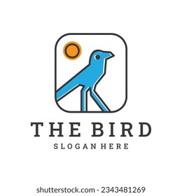  Vogel-Logo-Vektorsymbol-Vorlage für einfarbige Linien