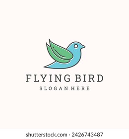 Bird Logo Vector Illustration. Flying bird logo design.
